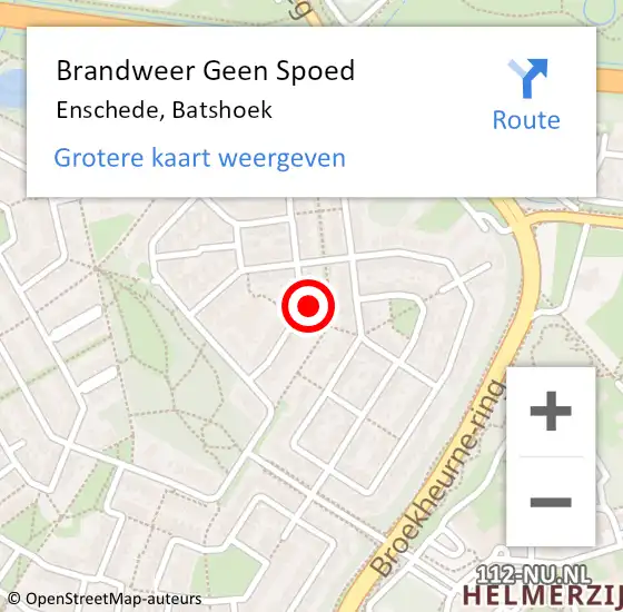 Locatie op kaart van de 112 melding: Brandweer Geen Spoed Naar Enschede, Batshoek op 21 juli 2024 19:29