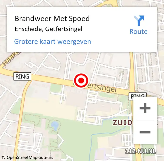 Locatie op kaart van de 112 melding: Brandweer Met Spoed Naar Enschede, Getfertsingel op 21 juli 2024 19:30