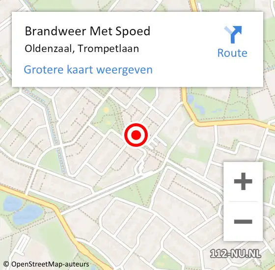 Locatie op kaart van de 112 melding: Brandweer Met Spoed Naar Oldenzaal, Trompetlaan op 21 juli 2024 19:30