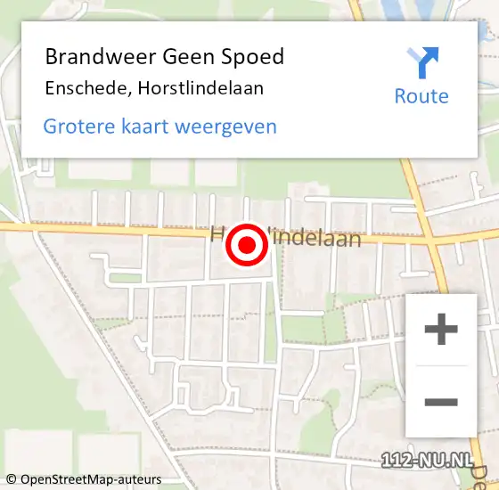 Locatie op kaart van de 112 melding: Brandweer Geen Spoed Naar Enschede, Horstlindelaan op 21 juli 2024 19:33