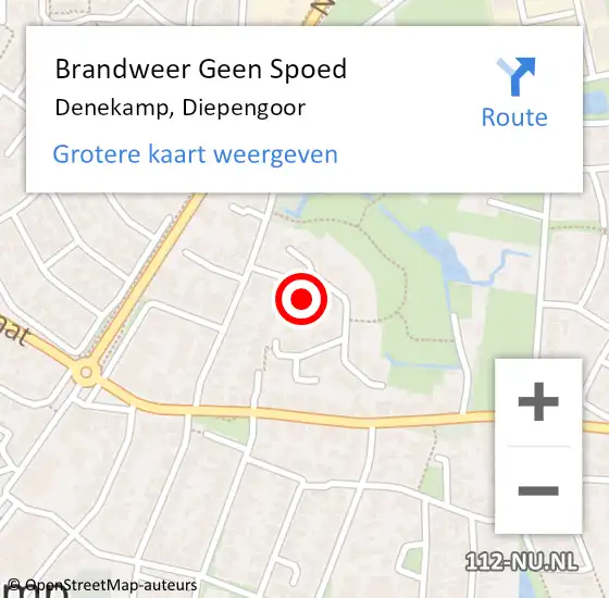 Locatie op kaart van de 112 melding: Brandweer Geen Spoed Naar Denekamp, Diepengoor op 21 juli 2024 19:33