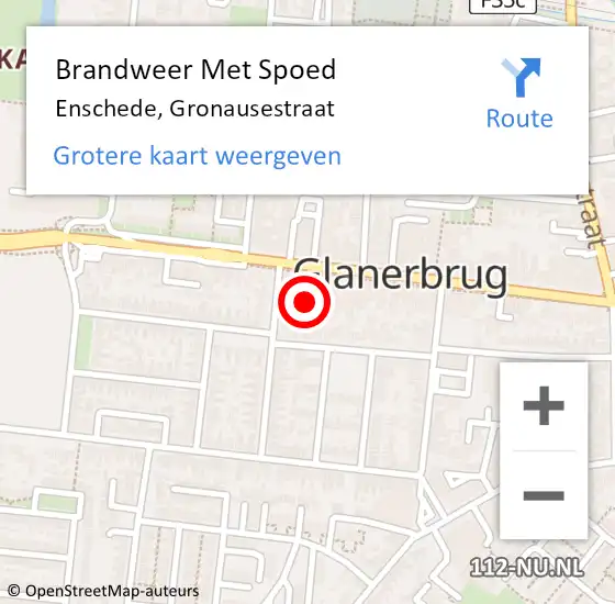 Locatie op kaart van de 112 melding: Brandweer Met Spoed Naar Enschede, Gronausestraat op 21 juli 2024 19:40