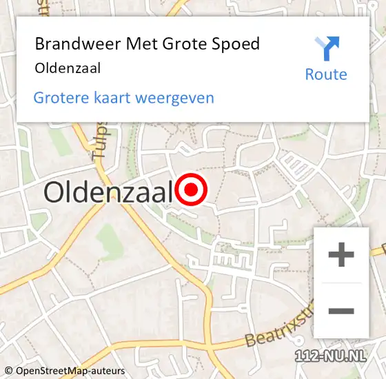 Locatie op kaart van de 112 melding: Brandweer Met Grote Spoed Naar Oldenzaal op 21 juli 2024 19:41