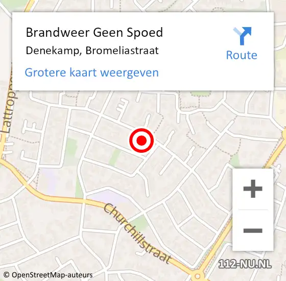 Locatie op kaart van de 112 melding: Brandweer Geen Spoed Naar Denekamp, Bromeliastraat op 21 juli 2024 19:44