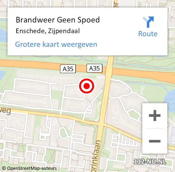 Locatie op kaart van de 112 melding: Brandweer Geen Spoed Naar Enschede, Zijpendaal op 21 juli 2024 19:48