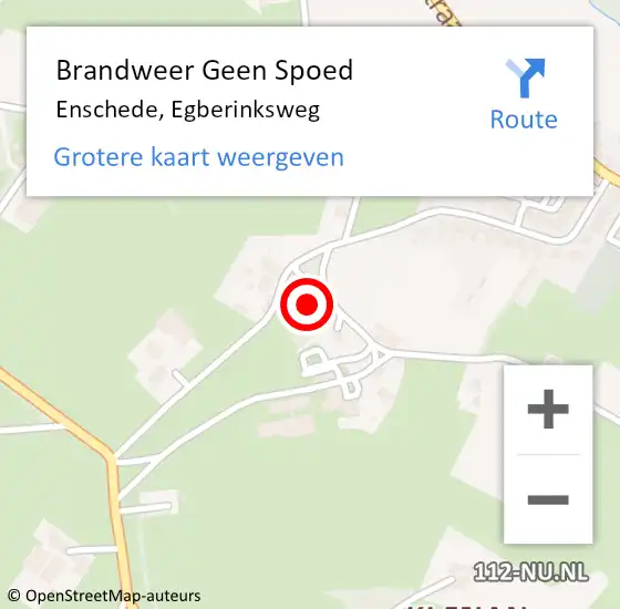 Locatie op kaart van de 112 melding: Brandweer Geen Spoed Naar Enschede, Egberinksweg op 21 juli 2024 20:06