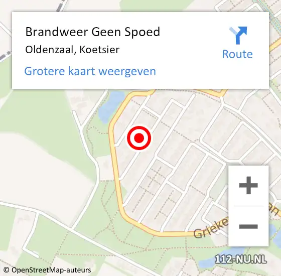 Locatie op kaart van de 112 melding: Brandweer Geen Spoed Naar Oldenzaal, Koetsier op 21 juli 2024 20:10