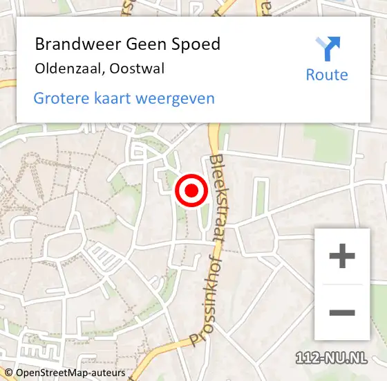 Locatie op kaart van de 112 melding: Brandweer Geen Spoed Naar Oldenzaal, Oostwal op 21 juli 2024 20:11