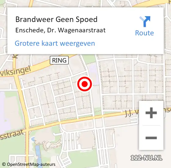 Locatie op kaart van de 112 melding: Brandweer Geen Spoed Naar Enschede, Dr. Wagenaarstraat op 21 juli 2024 20:15