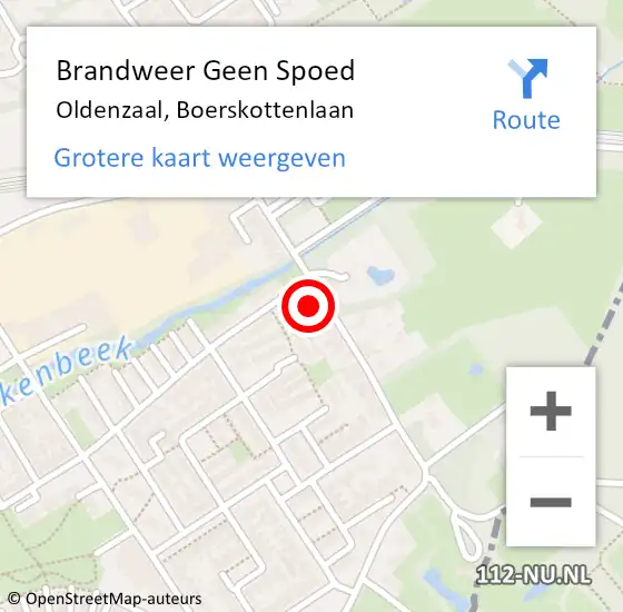 Locatie op kaart van de 112 melding: Brandweer Geen Spoed Naar Oldenzaal, Boerskottenlaan op 21 juli 2024 20:16