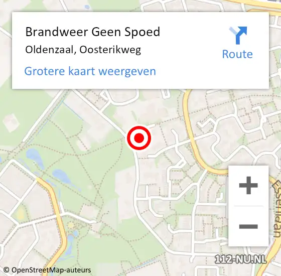 Locatie op kaart van de 112 melding: Brandweer Geen Spoed Naar Oldenzaal, Oosterikweg op 21 juli 2024 20:17