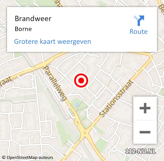 Locatie op kaart van de 112 melding: Brandweer Borne op 21 juli 2024 20:22