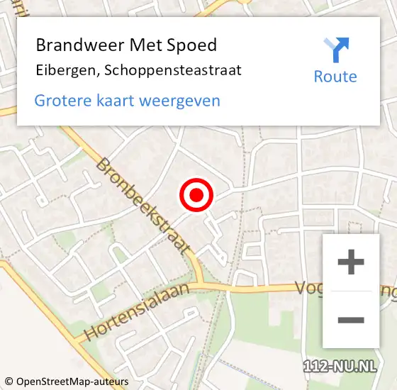 Locatie op kaart van de 112 melding: Brandweer Met Spoed Naar Eibergen, Schoppensteastraat op 21 juli 2024 20:22