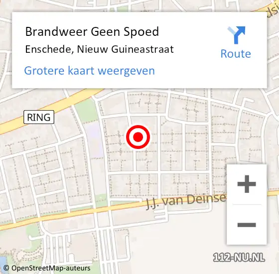 Locatie op kaart van de 112 melding: Brandweer Geen Spoed Naar Enschede, Nieuw Guineastraat op 21 juli 2024 20:23