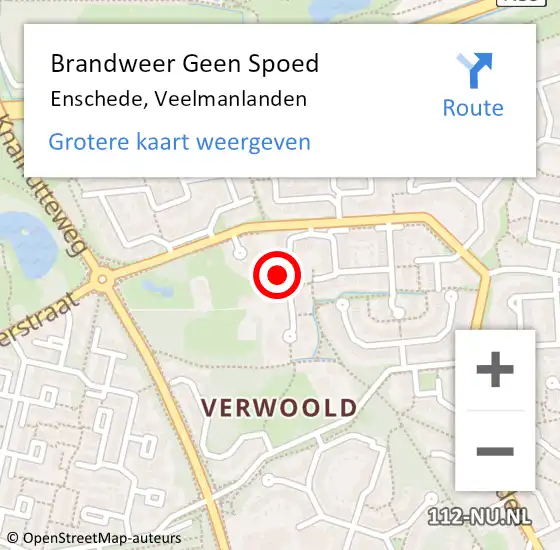 Locatie op kaart van de 112 melding: Brandweer Geen Spoed Naar Enschede, Veelmanlanden op 21 juli 2024 20:24