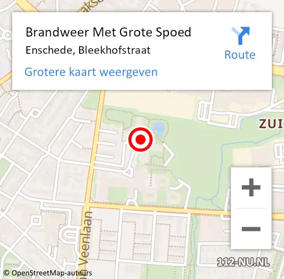 Locatie op kaart van de 112 melding: Brandweer Met Grote Spoed Naar Enschede, Bleekhofstraat op 21 juli 2024 20:29