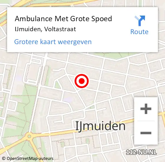 Locatie op kaart van de 112 melding: Ambulance Met Grote Spoed Naar IJmuiden, Voltastraat op 21 juli 2024 20:40