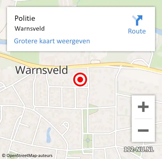 Locatie op kaart van de 112 melding: Politie Warnsveld op 21 juli 2024 20:42