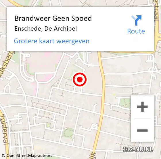 Locatie op kaart van de 112 melding: Brandweer Geen Spoed Naar Enschede, De Archipel op 21 juli 2024 20:45