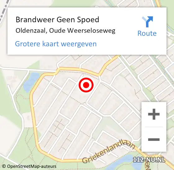 Locatie op kaart van de 112 melding: Brandweer Geen Spoed Naar Oldenzaal, Oude Weerseloseweg op 21 juli 2024 20:55