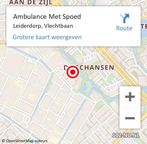 Locatie op kaart van de 112 melding: Ambulance Met Spoed Naar Leiderdorp, Vlechtbaan op 21 juli 2024 20:57