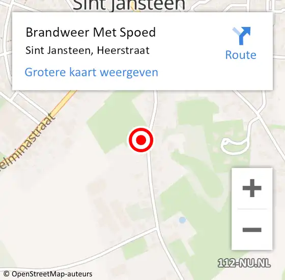 Locatie op kaart van de 112 melding: Brandweer Met Spoed Naar Sint Jansteen, Heerstraat op 21 juli 2024 21:34