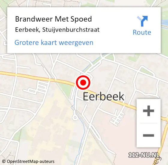 Locatie op kaart van de 112 melding: Brandweer Met Spoed Naar Eerbeek, Stuijvenburchstraat op 21 juli 2024 21:58