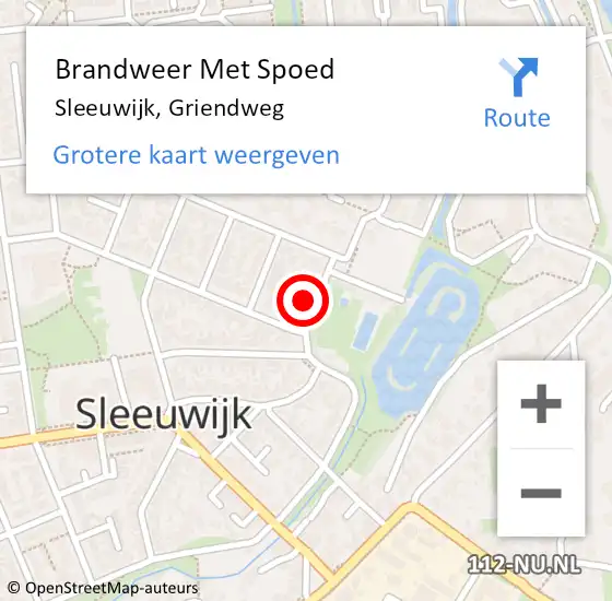 Locatie op kaart van de 112 melding: Brandweer Met Spoed Naar Sleeuwijk, Griendweg op 21 juli 2024 22:16