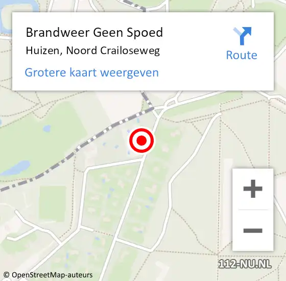 Locatie op kaart van de 112 melding: Brandweer Geen Spoed Naar Huizen, Noord Crailoseweg op 13 oktober 2014 21:19