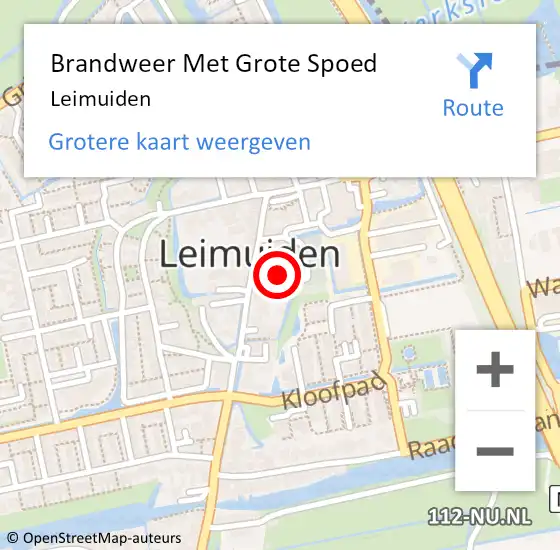 Locatie op kaart van de 112 melding: Brandweer Met Grote Spoed Naar Leimuiden op 21 juli 2024 23:19