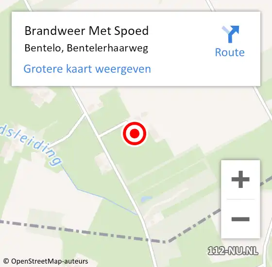 Locatie op kaart van de 112 melding: Brandweer Met Spoed Naar Bentelo, Bentelerhaarweg op 21 juli 2024 23:22