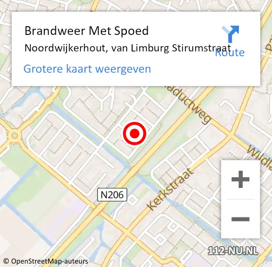 Locatie op kaart van de 112 melding: Brandweer Met Spoed Naar Noordwijkerhout, van Limburg Stirumstraat op 21 juli 2024 23:35