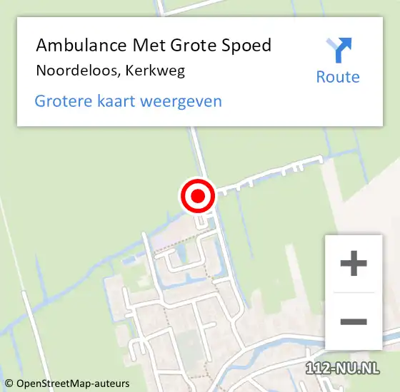 Locatie op kaart van de 112 melding: Ambulance Met Grote Spoed Naar Noordeloos, Kerkweg op 21 juli 2024 23:48