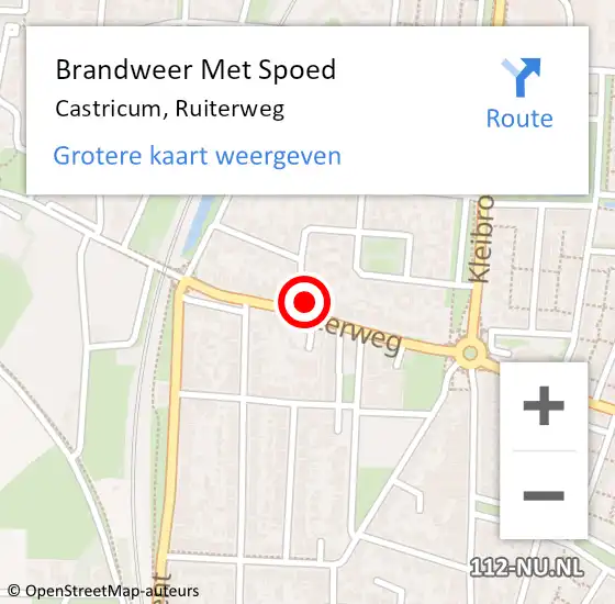 Locatie op kaart van de 112 melding: Brandweer Met Spoed Naar Castricum, Ruiterweg op 21 juli 2024 23:48