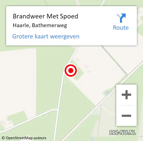Locatie op kaart van de 112 melding: Brandweer Met Spoed Naar Haarle, Bathemerweg op 17 oktober 2013 14:35