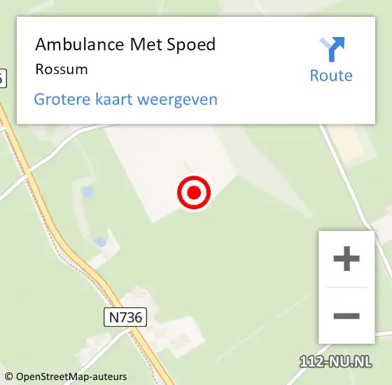 Locatie op kaart van de 112 melding: Ambulance Met Spoed Naar Rossum op 22 juli 2024 00:38