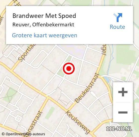 Locatie op kaart van de 112 melding: Brandweer Met Spoed Naar Reuver, Offenbekermarkt op 22 juli 2024 00:44