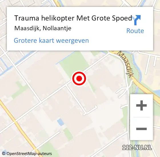 Locatie op kaart van de 112 melding: Trauma helikopter Met Grote Spoed Naar Maasdijk, Nollaantje op 22 juli 2024 01:17