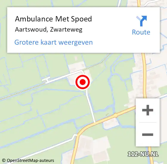 Locatie op kaart van de 112 melding: Ambulance Met Spoed Naar Aartswoud, Zwarteweg op 22 juli 2024 01:35