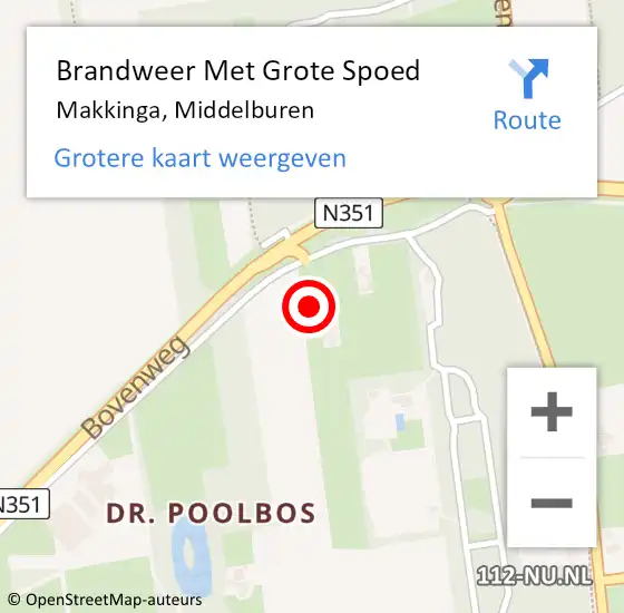 Locatie op kaart van de 112 melding: Brandweer Met Grote Spoed Naar Makkinga, Middelburen op 22 juli 2024 01:57