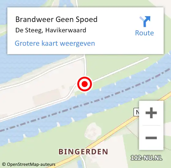 Locatie op kaart van de 112 melding: Brandweer Geen Spoed Naar De Steeg, Havikerwaard op 22 juli 2024 02:30