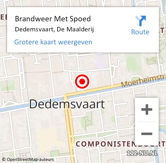 Locatie op kaart van de 112 melding: Brandweer Met Spoed Naar Dedemsvaart, De Maalderij op 22 juli 2024 02:33