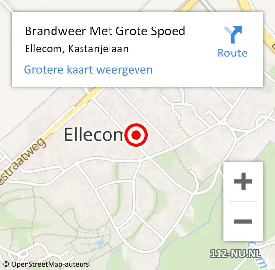 Locatie op kaart van de 112 melding: Brandweer Met Grote Spoed Naar Ellecom, Kastanjelaan op 22 juli 2024 04:13