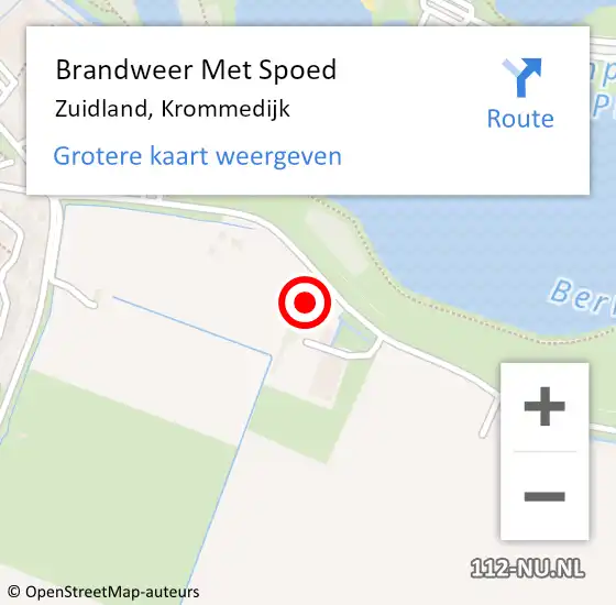 Locatie op kaart van de 112 melding: Brandweer Met Spoed Naar Zuidland, Krommedijk op 22 juli 2024 05:59