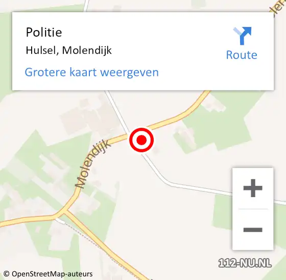 Locatie op kaart van de 112 melding: Politie Hulsel, Molendijk op 22 juli 2024 07:04