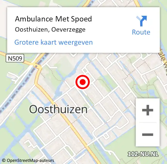 Locatie op kaart van de 112 melding: Ambulance Met Spoed Naar Oosthuizen, Oeverzegge op 22 juli 2024 07:18