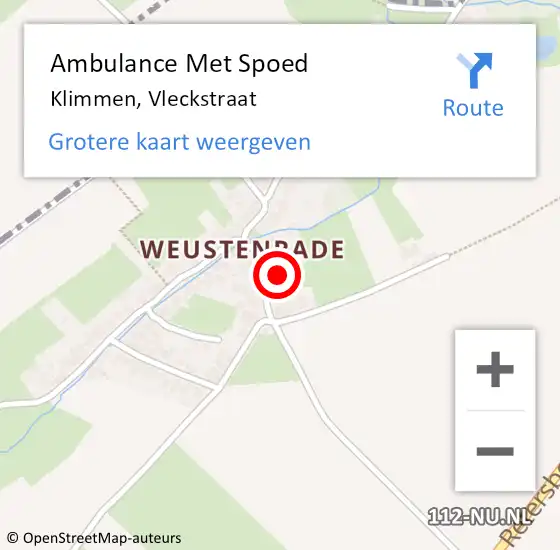 Locatie op kaart van de 112 melding: Ambulance Met Spoed Naar Klimmen, Vleckstraat op 13 oktober 2014 21:52
