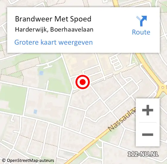 Locatie op kaart van de 112 melding: Brandweer Met Spoed Naar Harderwijk, Boerhaavelaan op 22 juli 2024 08:27