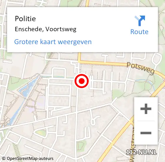 Locatie op kaart van de 112 melding: Politie Enschede, Voortsweg op 22 juli 2024 08:58