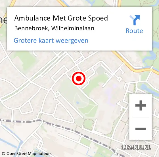 Locatie op kaart van de 112 melding: Ambulance Met Grote Spoed Naar Bennebroek, Wilhelminalaan op 22 juli 2024 09:03